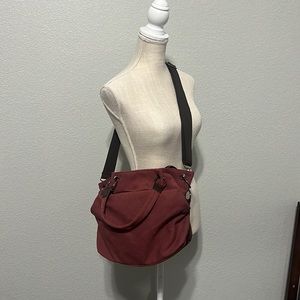 COPY - Slouchy Purse Removable Strap Handbag Zipper Crossbody Plum Red